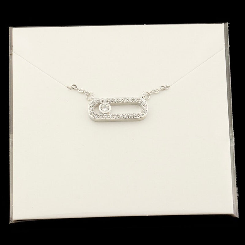 Zierliche Zirkonperlen an ovalen Anhängerketten