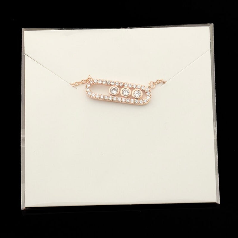 Zierliche Zirkonperlen an ovalen Anhängerketten