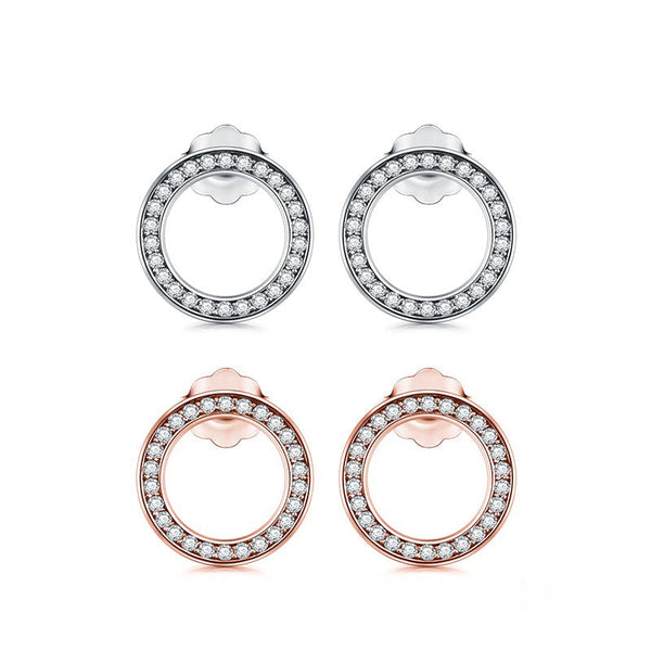Schicke Ohrstecker aus Sterlingsilber mit rundem Zirkonia