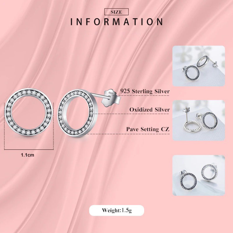 Schicke Ohrstecker aus Sterlingsilber mit rundem Zirkonia