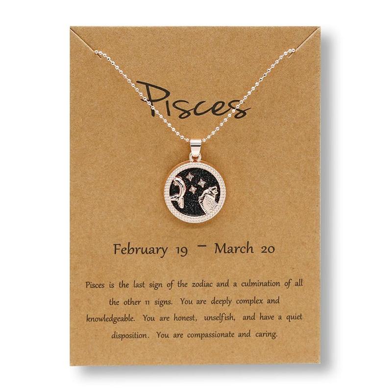 Schillernde Halskette mit den 12 Sternbildern des Tierkreiszeichens