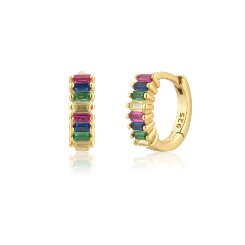 Schillernde bunte Zirkonia-Ohrringe mit Schmucksteinen