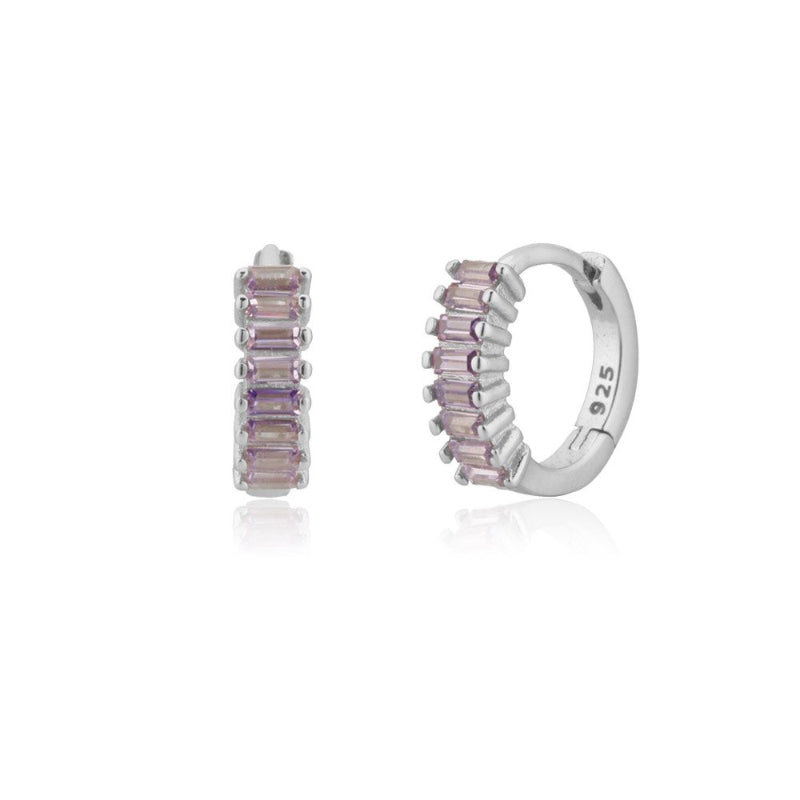 Schillernde bunte Zirkonia-Ohrringe mit Schmucksteinen