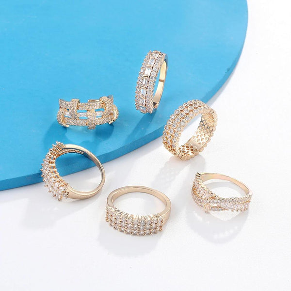 Schillernde Ringe mit kubischem Zirkonia – verschiedene Stile