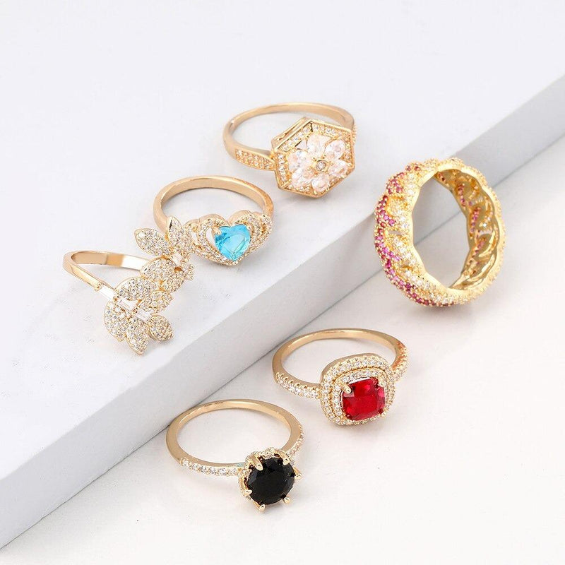 Schillernde Ringe mit kubischem Zirkonia – verschiedene Stile