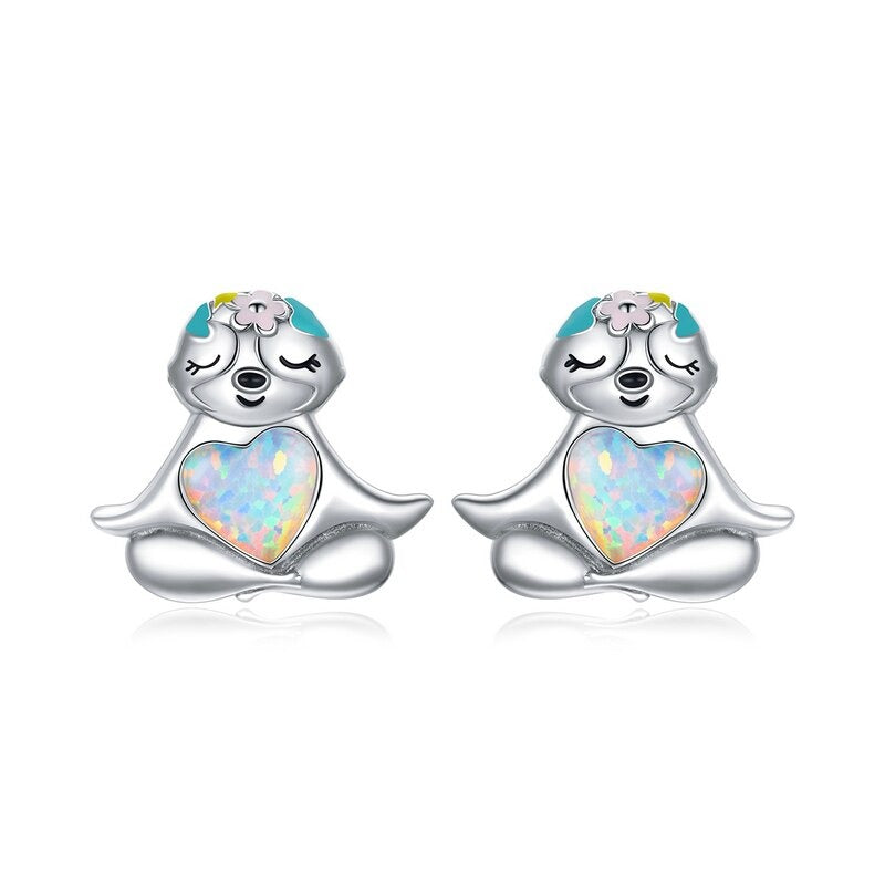 Schillernde mystische Einhorn-Mondstein-Ohrstecker