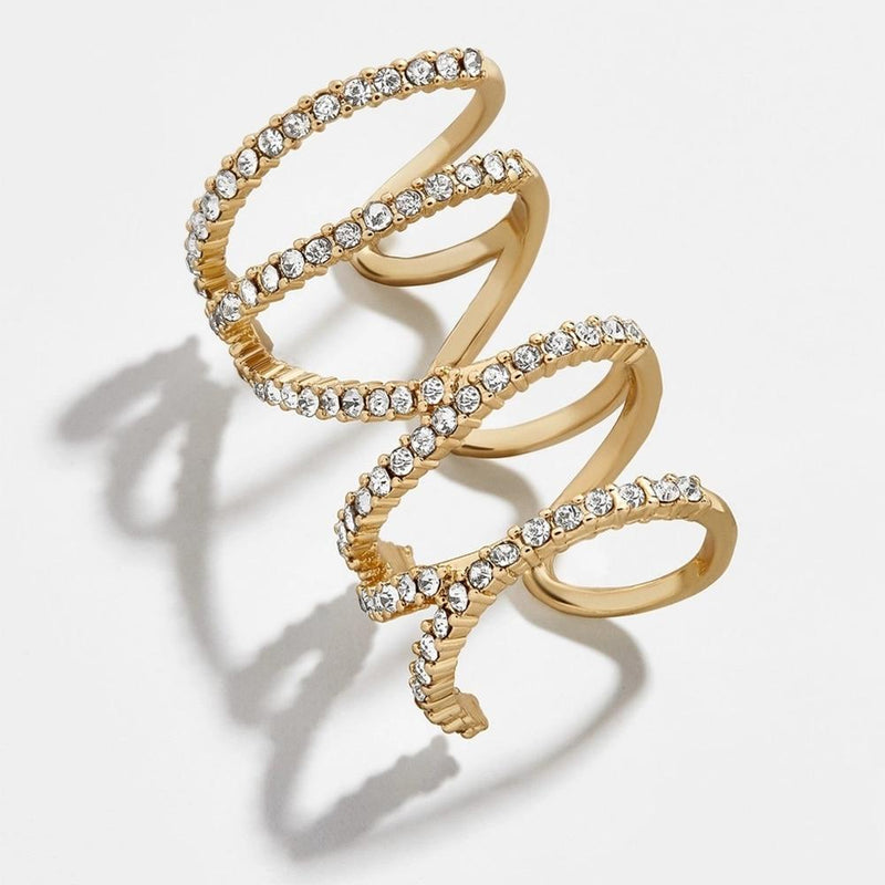 Schillernde Ohrclips mit Strasssteinen in Regenbogenfarben