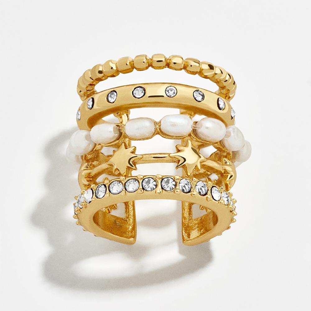 Schillernde Ohrclips mit Strasssteinen in Regenbogenfarben