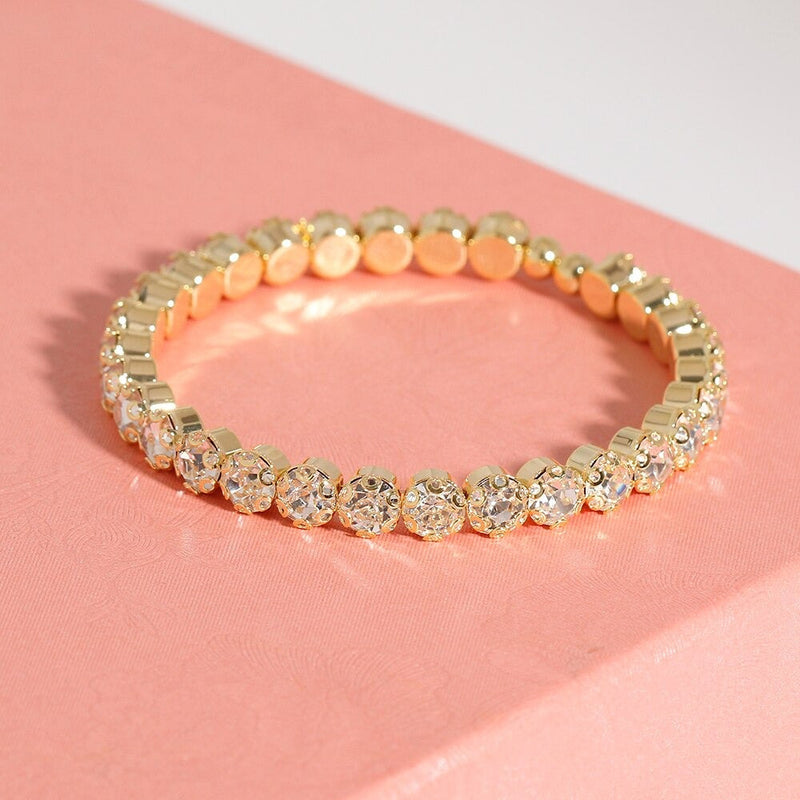 Schillernde Tenniskette mit Strasssteinen, Choker-Halsketten, Schmuck