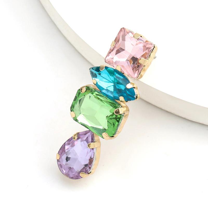 Schillernde Strass-Wassertropfen-Ohrringe