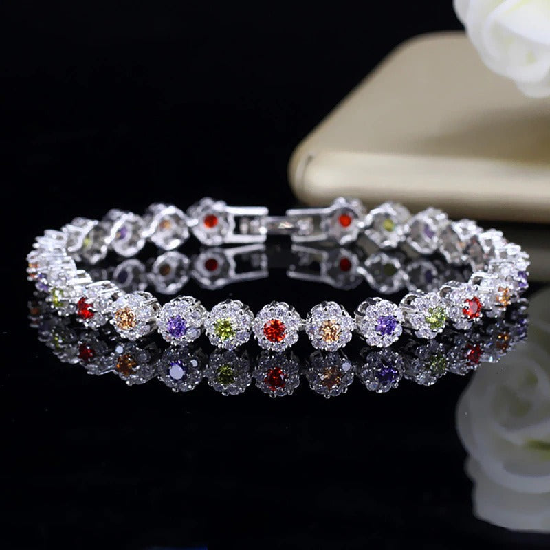 Schillernde und lebendige runde Zirkonia-Armbänder