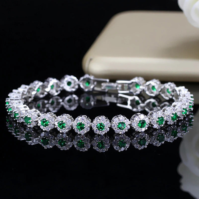 Schillernde und lebendige runde Zirkonia-Armbänder