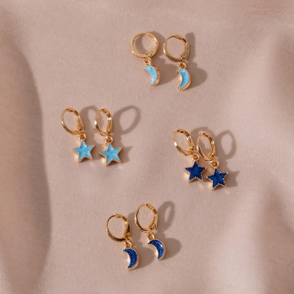 Zarte Mond- und Stern-Ohrhänger