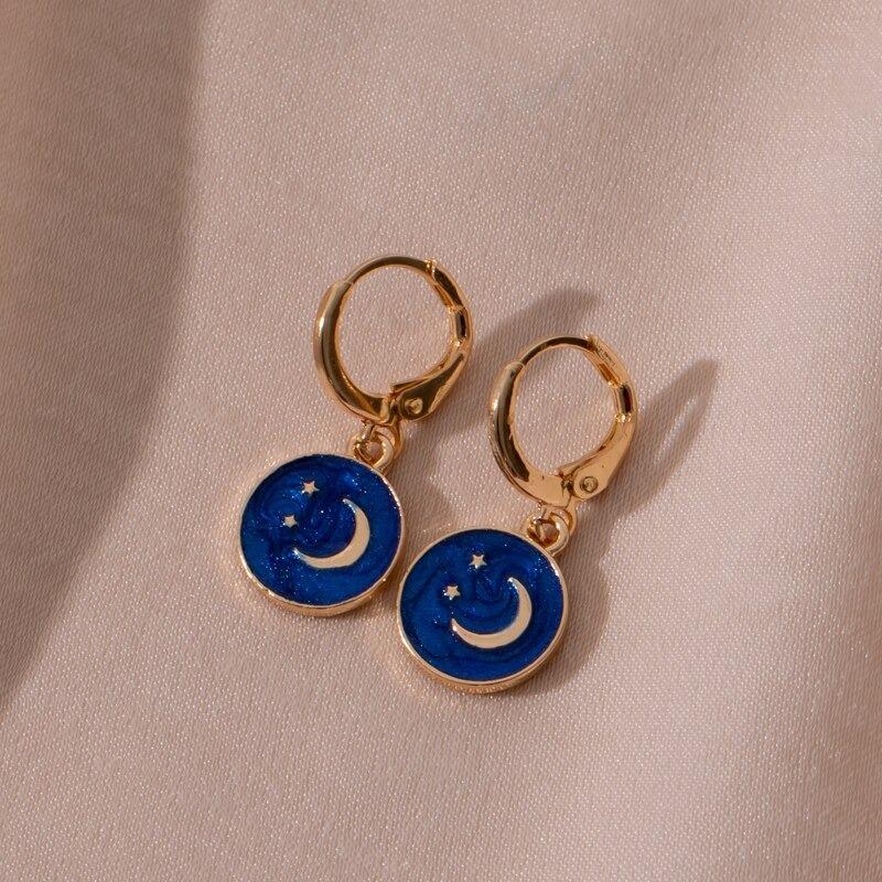 Zarte Mond- und Stern-Ohrhänger