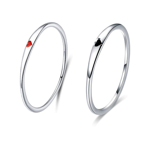 Zarte minimalistische Liebesherzringe aus Sterlingsilber