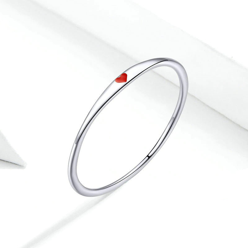 Zarte minimalistische Liebesherzringe aus Sterlingsilber