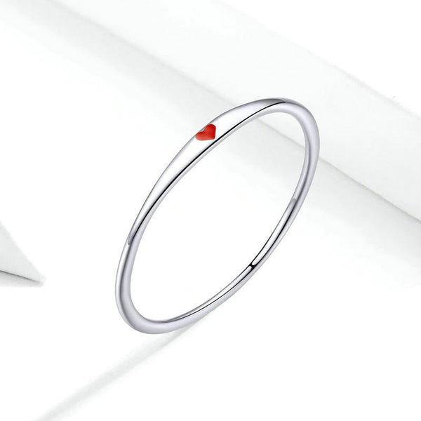 Zarte minimalistische Liebesherzringe aus Sterlingsilber