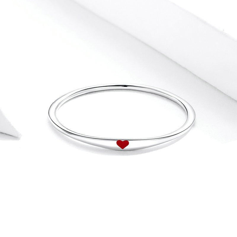 Zarte minimalistische Liebesherzringe aus Sterlingsilber
