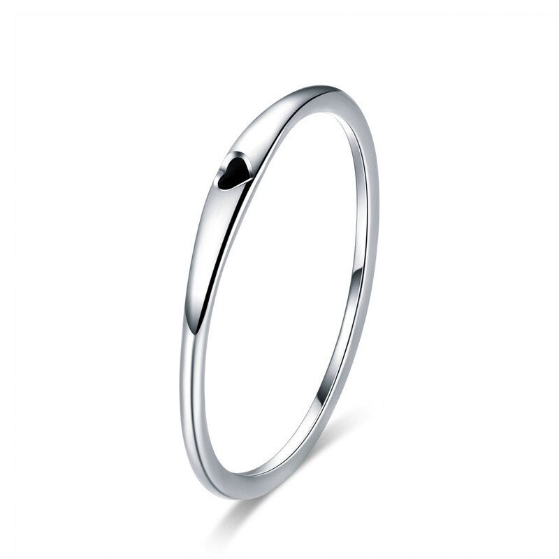 Zarte minimalistische Liebesherzringe aus Sterlingsilber