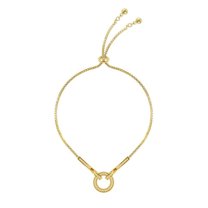 Zartes Armband mit rundem Zirkonia-Anhänger