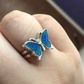 Zarte und glitzernde verstellbare Ringe mit Schmetterlings-Farbwechsel