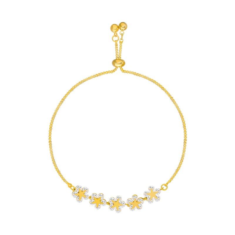 Verstellbares Deluxe-Armband mit Zirkonia-Blume