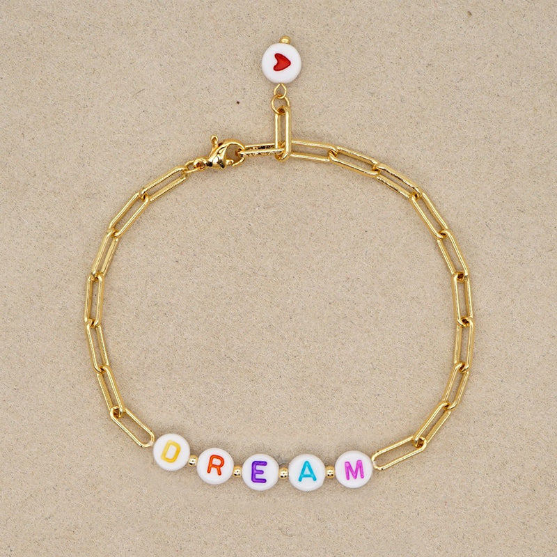 Traum, Glück und Liebe Statement Armband