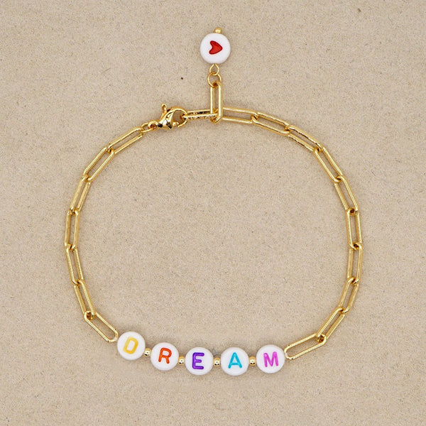 Traum, Glück und Liebe Statement Armband