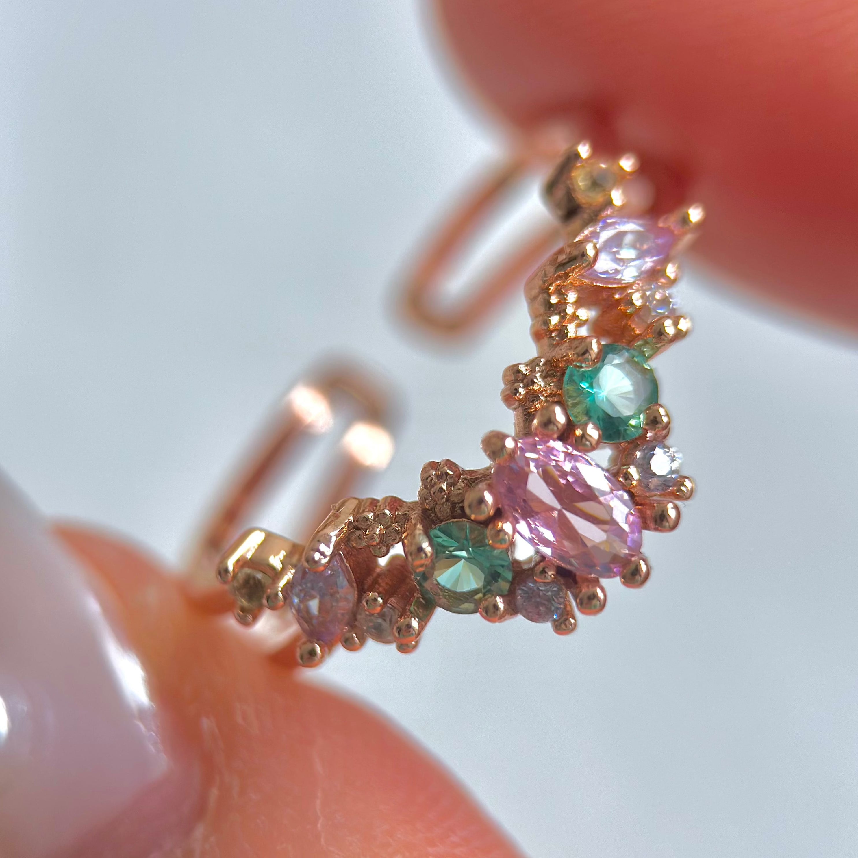 Tiara-Ring aus Roségold – Haselnuss