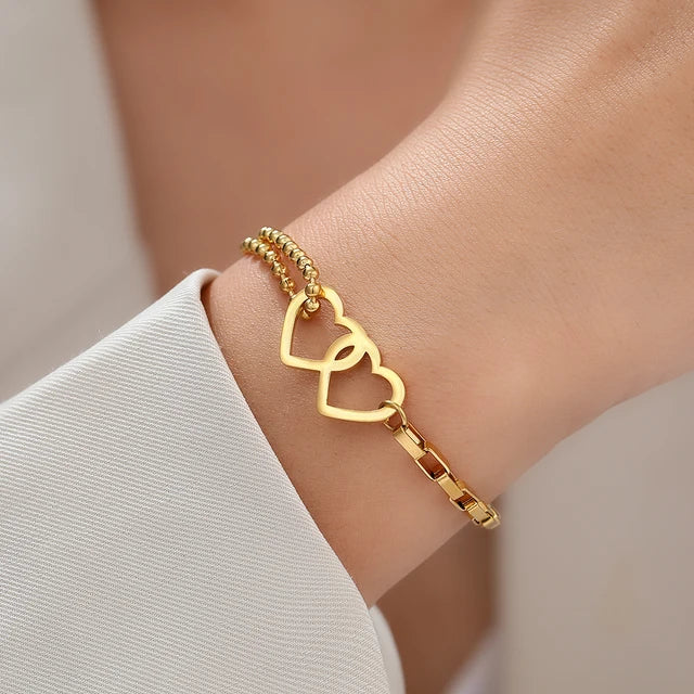 Goldenes Charm-Armband für Damen – verstellbar, trendig, personalisiert