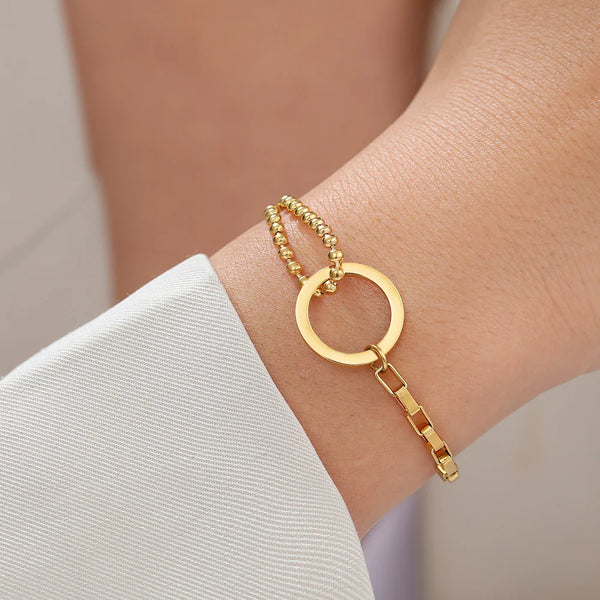 Goldenes Charm-Armband für Damen – verstellbar, trendig, personalisiert
