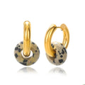 Dalmatiner Jaspis Gold Creolen | Boho Chic Statement Schmuck