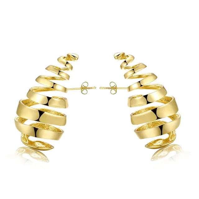 Ovale Tropfenohrringe mit gold-, rhodinierter und silberfarbener Beschichtung