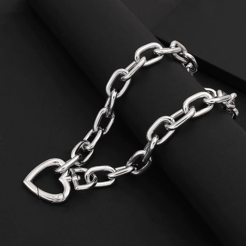 Edgy Eternal Dicke Kette Liebe Herz Anhänger Choker Halsketten