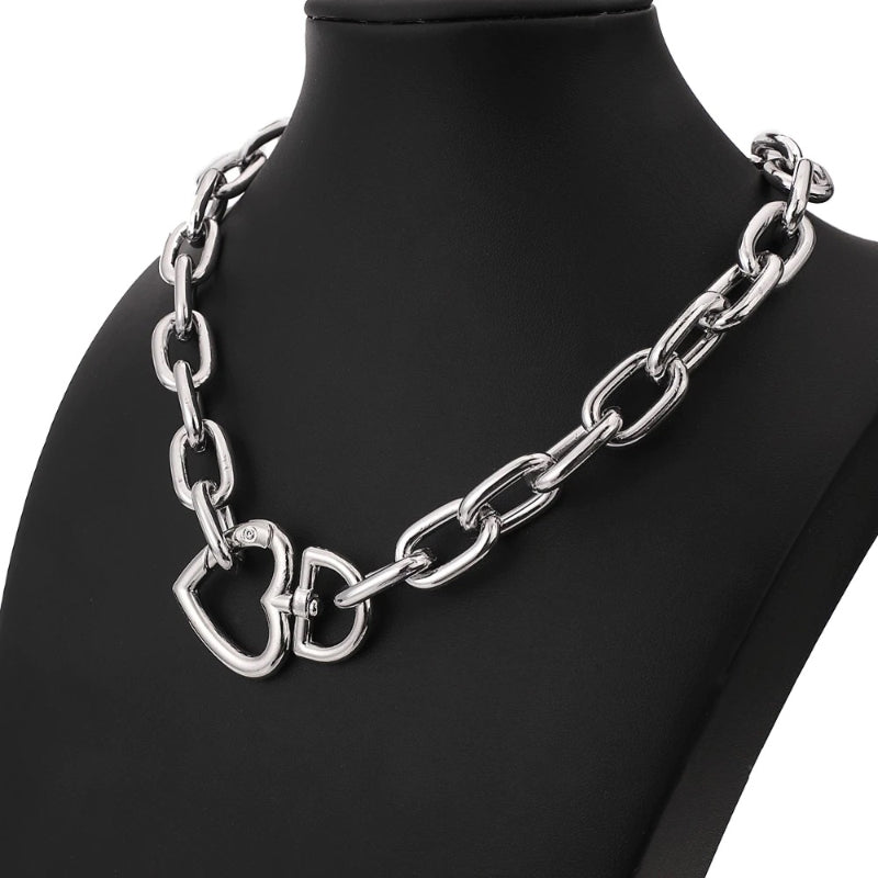 Edgy Eternal Dicke Kette Liebe Herz Anhänger Choker Halsketten