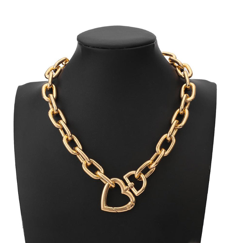 Edgy Eternal Dicke Kette Liebe Herz Anhänger Choker Halsketten