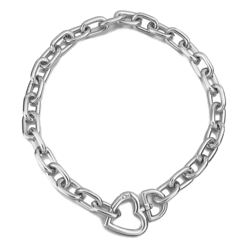 Edgy Eternal Dicke Kette Liebe Herz Anhänger Choker Halsketten