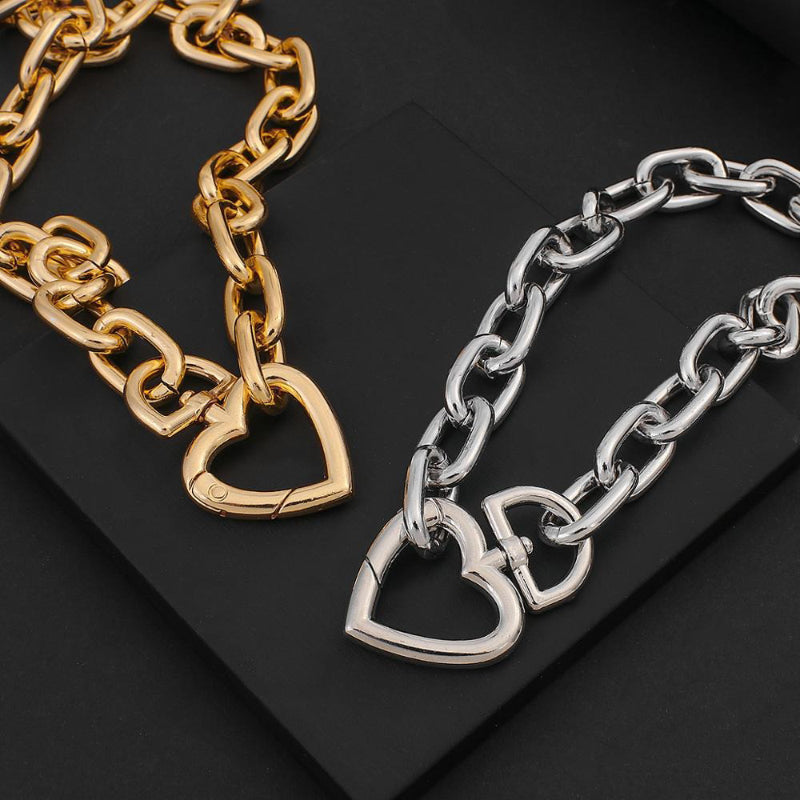 Edgy Eternal Dicke Kette Liebe Herz Anhänger Choker Halsketten