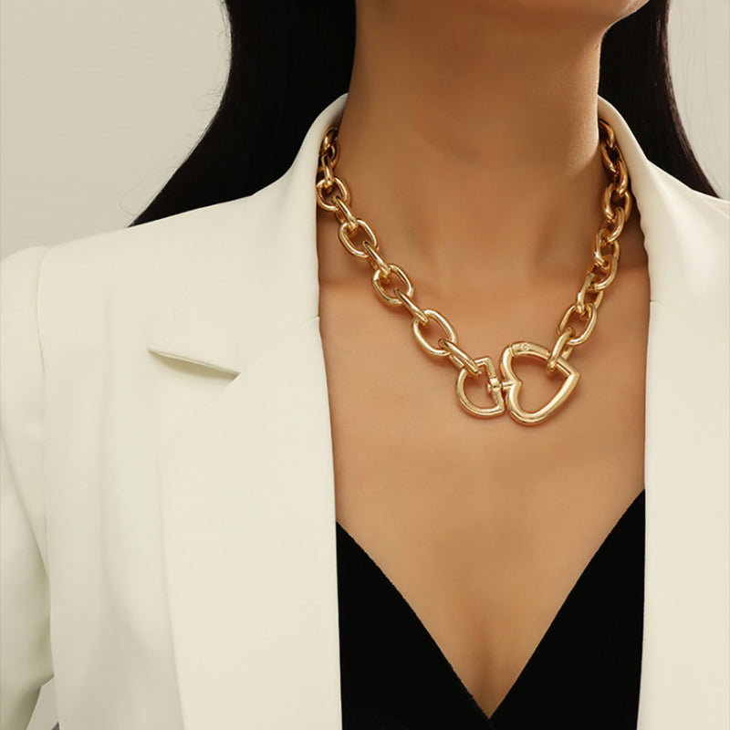 Edgy Eternal Dicke Kette Liebe Herz Anhänger Choker Halsketten