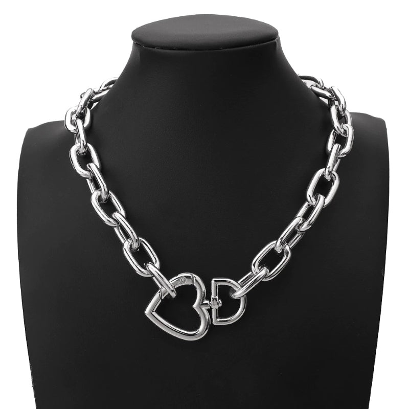 Edgy Eternal Dicke Kette Liebe Herz Anhänger Choker Halsketten