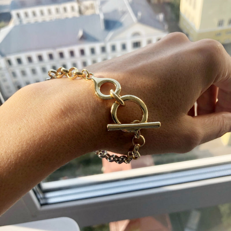 Dicke Kettenarmbänder im Edgy-Stil mit Knebelverschluss