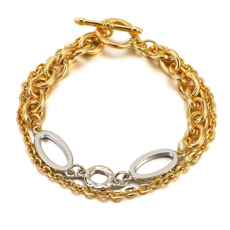 Dicke Kettenarmbänder im Edgy-Stil mit Knebelverschluss