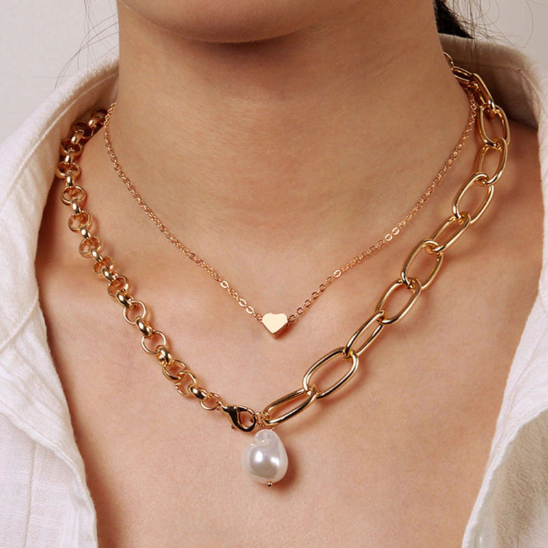 Ausgefallene, dicke Kette mit Anhängerketten in verschiedenen Stilen