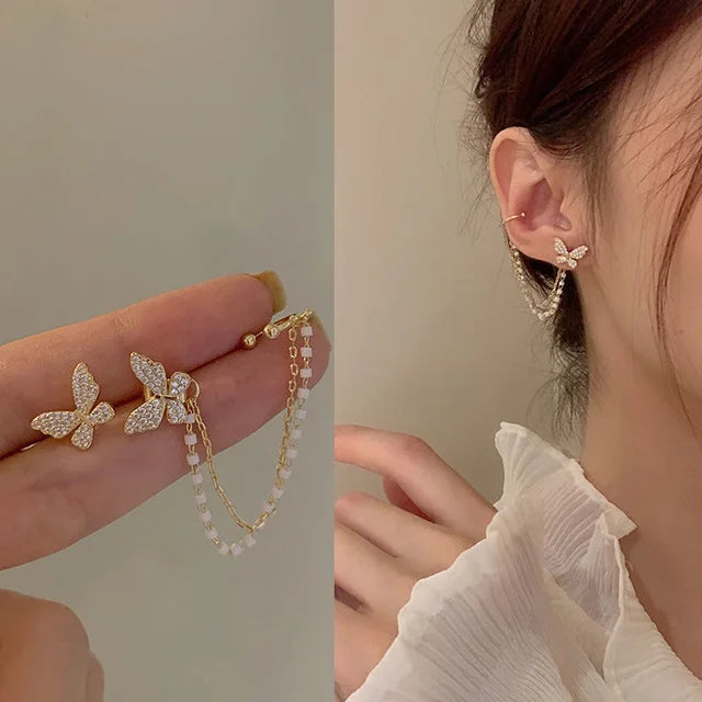 Ohrringe aus Kunststein mit buntem Akzent