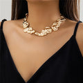 Klobige Goldkette - Strukturiertes Goldhalsband, elegantes und einzigartiges Design