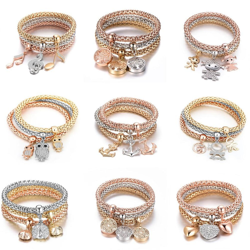 Elegantes 3-teiliges Armbandset