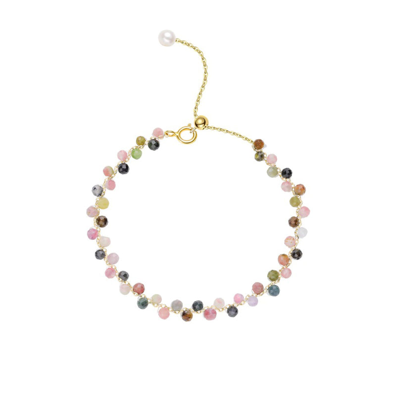 Elegante Armbänder aus bunten Natursteinperlen