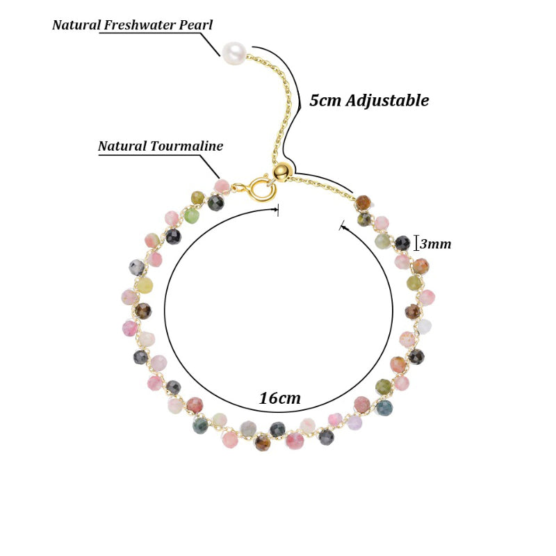 Elegante Armbänder aus bunten Natursteinperlen