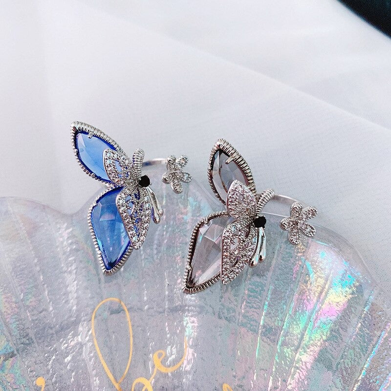 Eleganter offener Schmetterlingsring, Statement-Schmuck