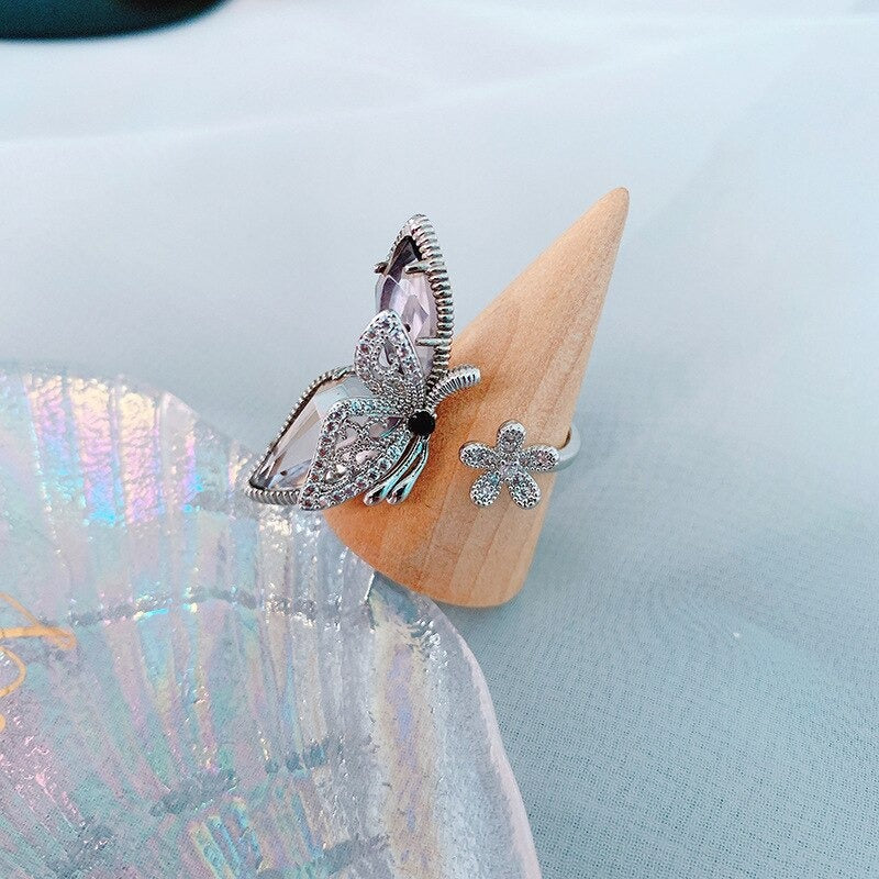 Eleganter offener Schmetterlingsring, Statement-Schmuck